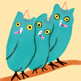 Owl Party v2 (280x280) - Funny ecard for birthdays