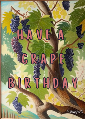 A Grape Birthday - mobile ecard sent as a WhatsApp card