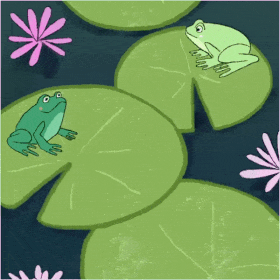 Frogs Together - a Birthday Ecard