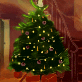 Lights on the Tree - Christmas ecard