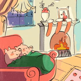 Pigs in Blankets - Christmas ecard sent in WhatsApp