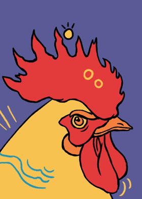 The Rooster - mobile ecard sent as a WhatsApp card