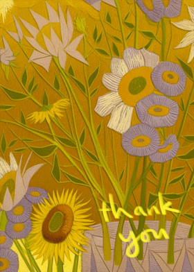 Van Gogh Sunflowers - mobile ecard sent as a WhatsApp card