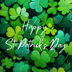 Clovers and St Paddy - WhatsApp ecard for St Patrick's Day