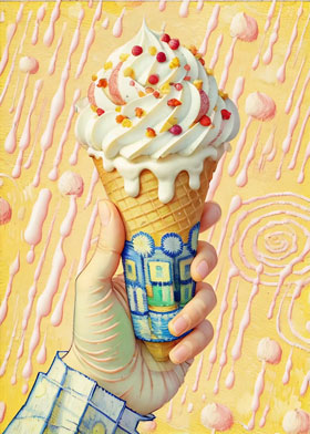 Ice Cream Portrait - mobile ecard sent as a WhatsApp card