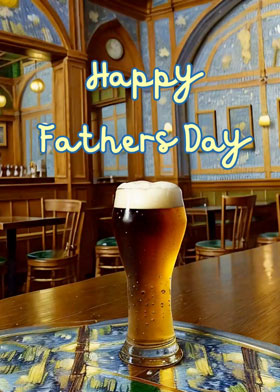 A Golden Pint - mobile ecard sent as a WhatsApp card, Fathers Day WhatsApp Card, Fathers Day eCard