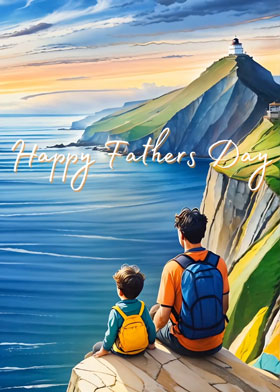 View from the Cliffs - mobile ecard sent as a WhatsApp card, Fathers Day WhatsApp Card, Fathers Day eCard