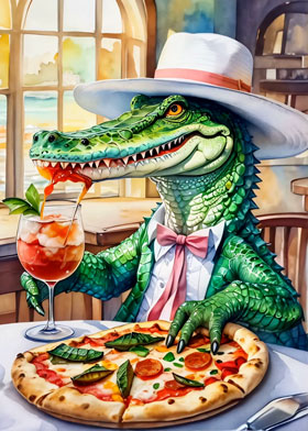 Pizza Lovin Crocodile - mobile ecard