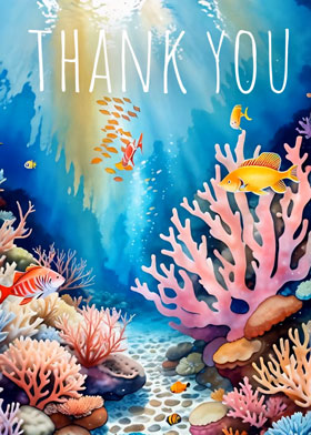 Deep Sea Thank You - mobile ecard sent as a WhatsApp card