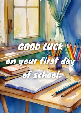 First Day of School - mobile ecard sent as a WhatsApp card