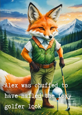 Foxy Golfer - mobile ecard sent as a WhatsApp card