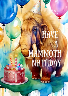 Mammoth Birthday - mobile ecard sent as a WhatsApp card