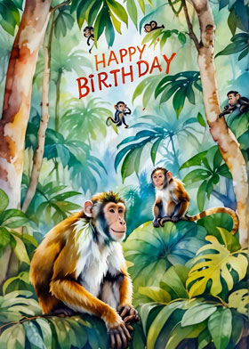 Rainforest Birthday - mobile ecard sent as a WhatsApp card