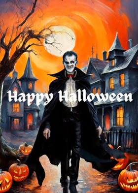 Count Dracula - mobile ecard sent as a Halloween WhatsApp card