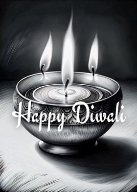 Diwali Candles - mobile ecard sent as a Diwali WhatsApp card