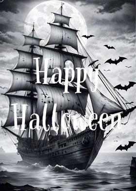 Ghost Ship - mobile ecard sent as a Halloween WhatsApp card