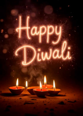 Happy Diwali - mobile ecard sent as a Diwali WhatsApp card