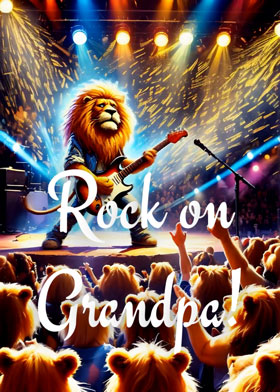 Rock On Grandpa - mobile ecard sent as a WhatsApp card