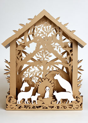 Animal Nativity Box - mobile ecard sent as a Christmas WhatsApp card