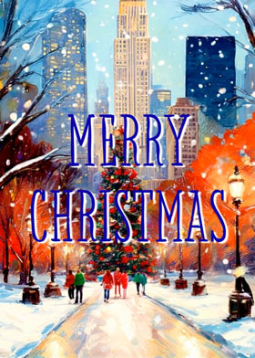 Christmas in New York - mobile ecard sent as a Christmas WhatsApp card