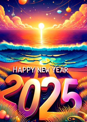 Cosmic Beach - mobile ecard sent as a New Year WhatsApp card