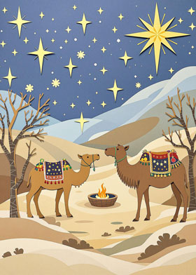 Fireside Camels - mobile ecard sent as a Christmas WhatsApp card