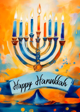 Happy Hanukkah - mobile ecard sent as a Hanukkah WhatsApp card