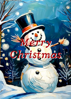 Snow Man Boogie - mobile ecard sent as a Christmas WhatsApp card