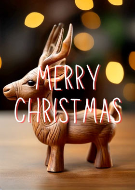 Toy Reindeer - mobile ecard sent as a Christmas WhatsApp card