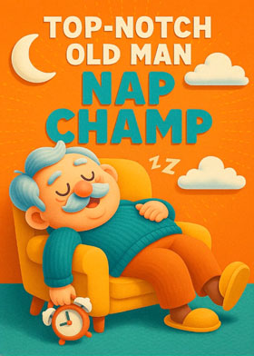 Top Notch Old Man Nap Champ instant WhatsApp Card