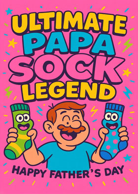 Ultimate Papa Sock Legend instant WhatsApp Card