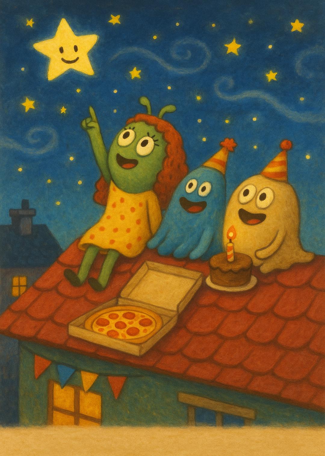 Pizza Stargazing Instant WhatsApp Card