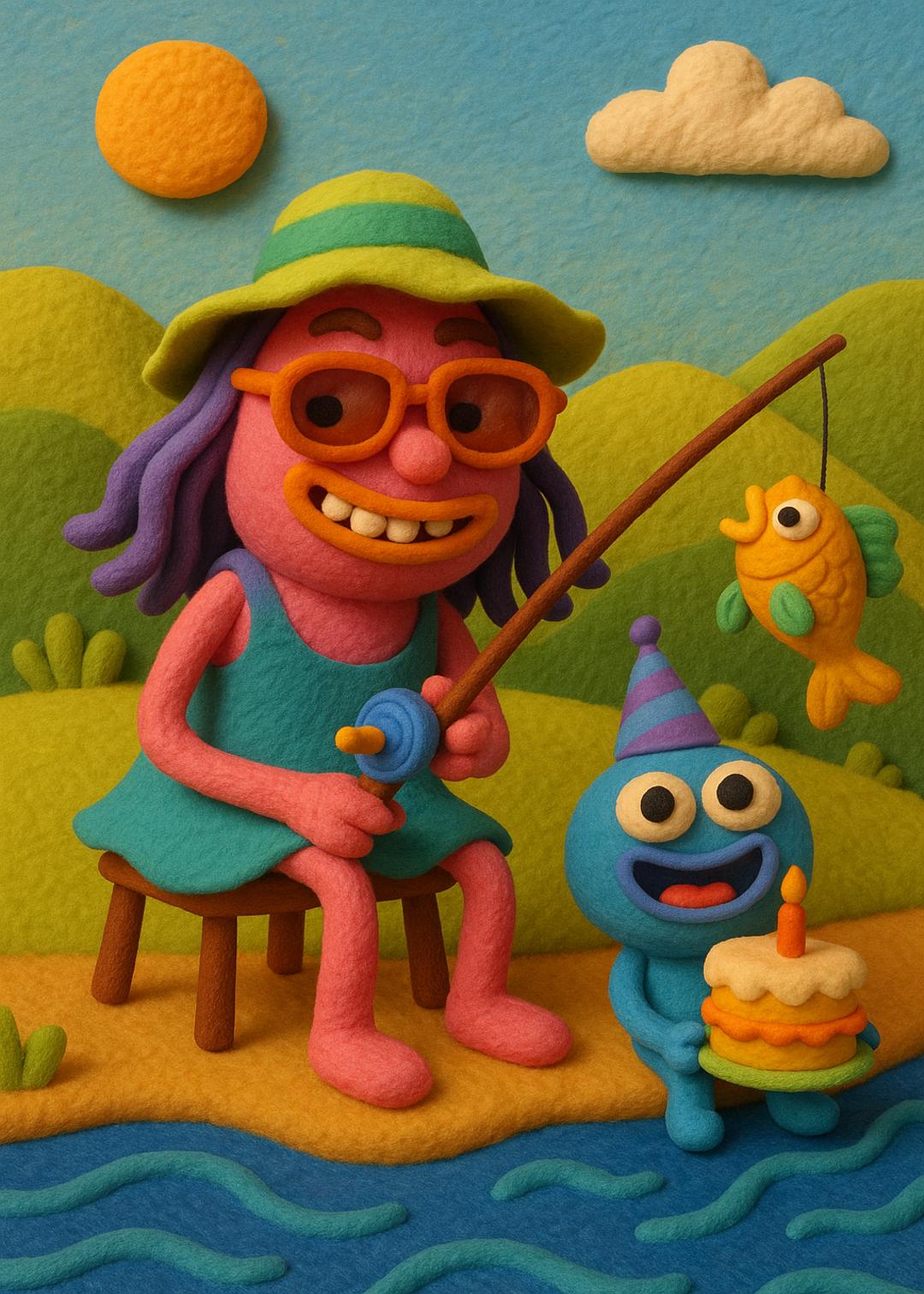 Groovy Fishing instant WhatsApp Card
